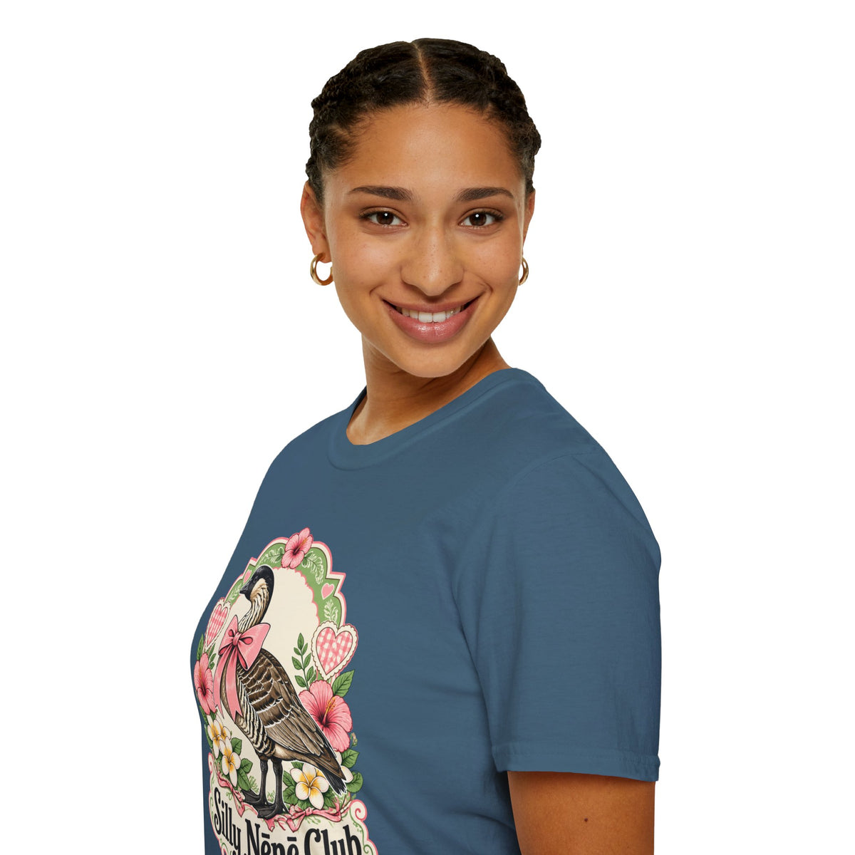 Silly Nēnē Club T-Shirt — Retro Hawaiian Goose Floral