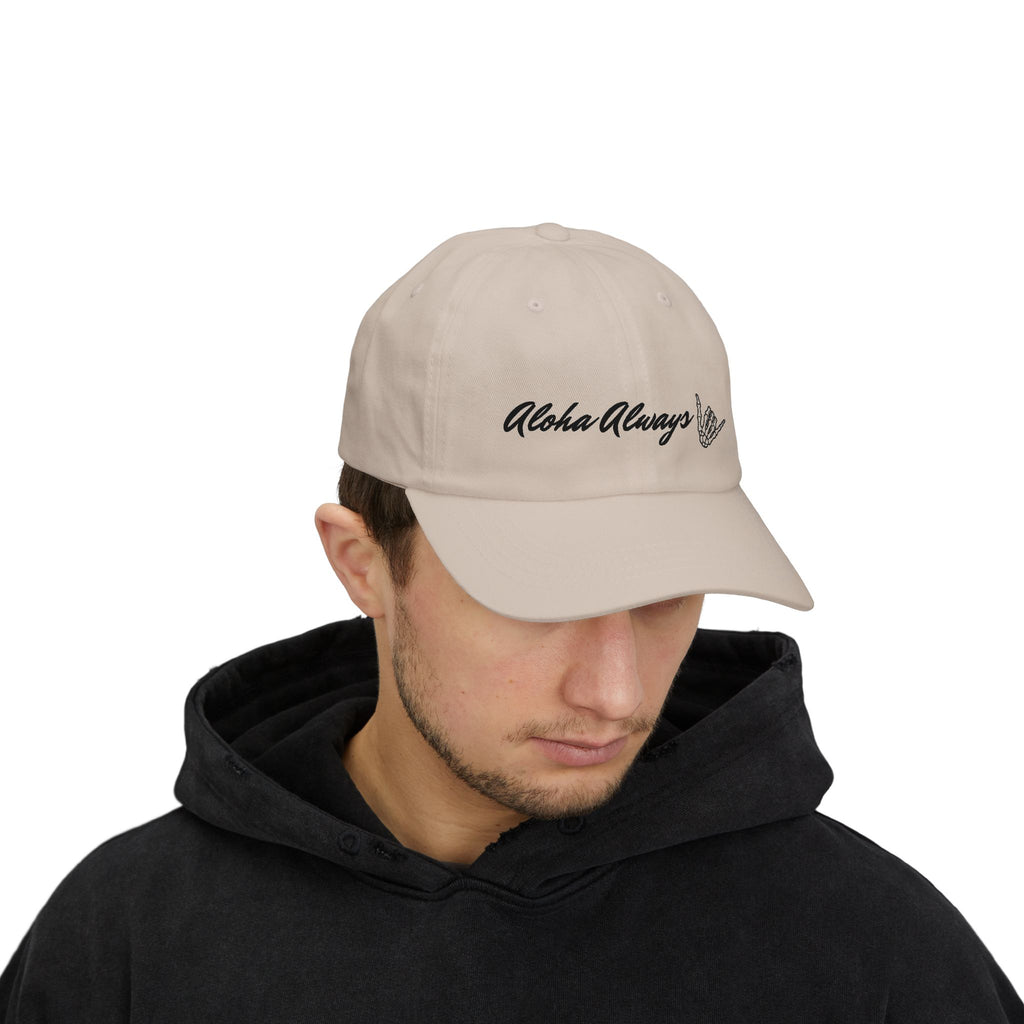 Aloha Always Dad Cap — Hawaiian Skeleton Shaka Hat