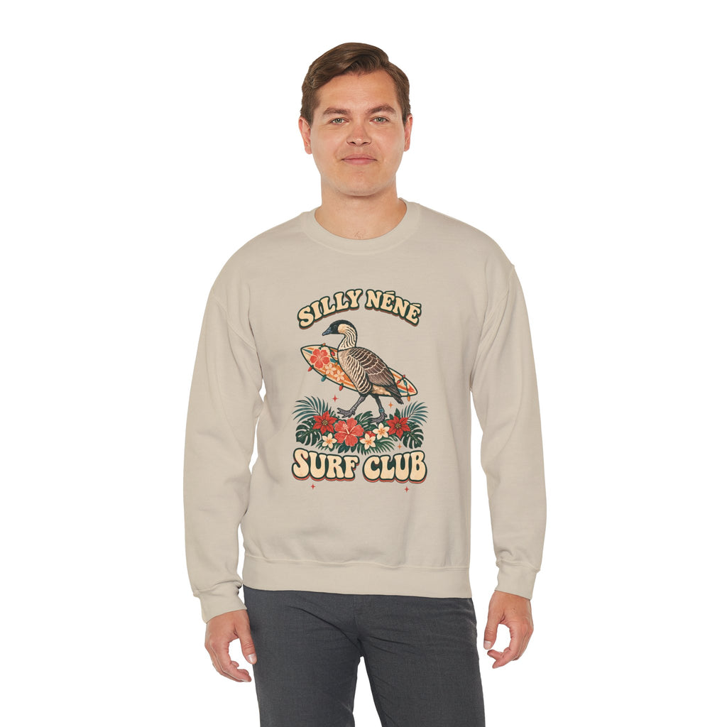Silly Nēnē Surf Club Christmas Crewneck Sweatshirt – Hawaiian Goose Holiday Sweatshirt