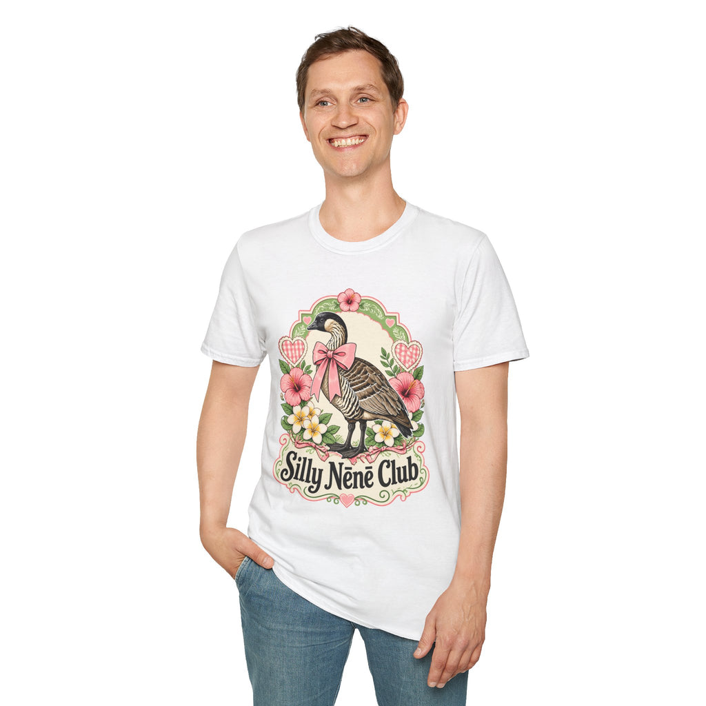 Silly Nēnē Club T-Shirt — Retro Hawaiian Goose Floral