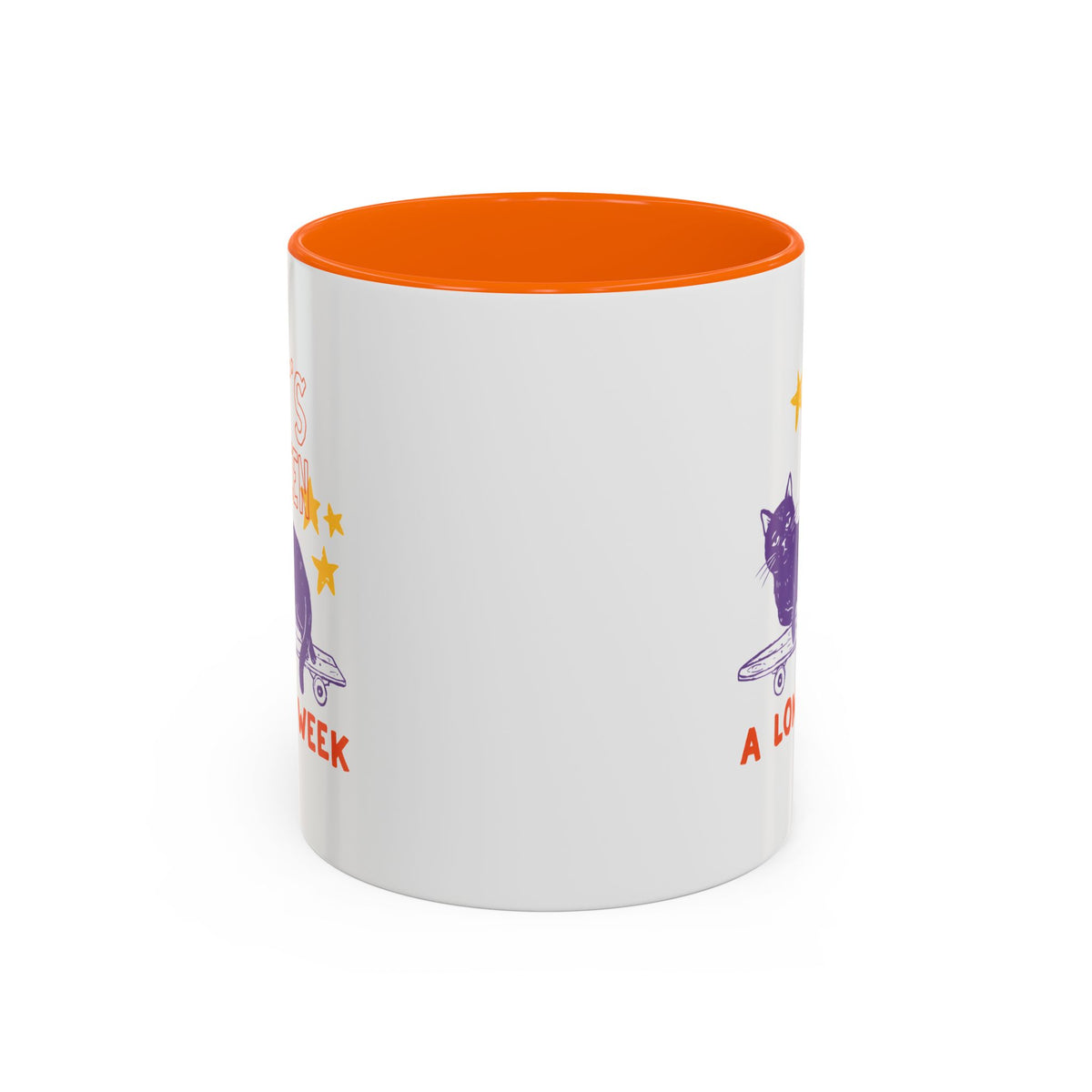 “It’s Been a Long Week” Cat on Skateboard Coffee Mug