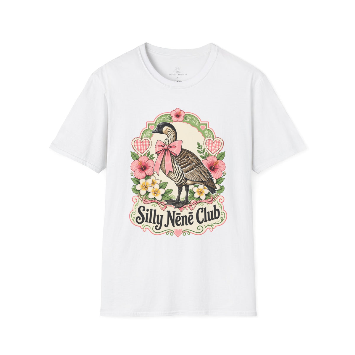 Silly Nēnē Club T-Shirt — Retro Hawaiian Goose Floral
