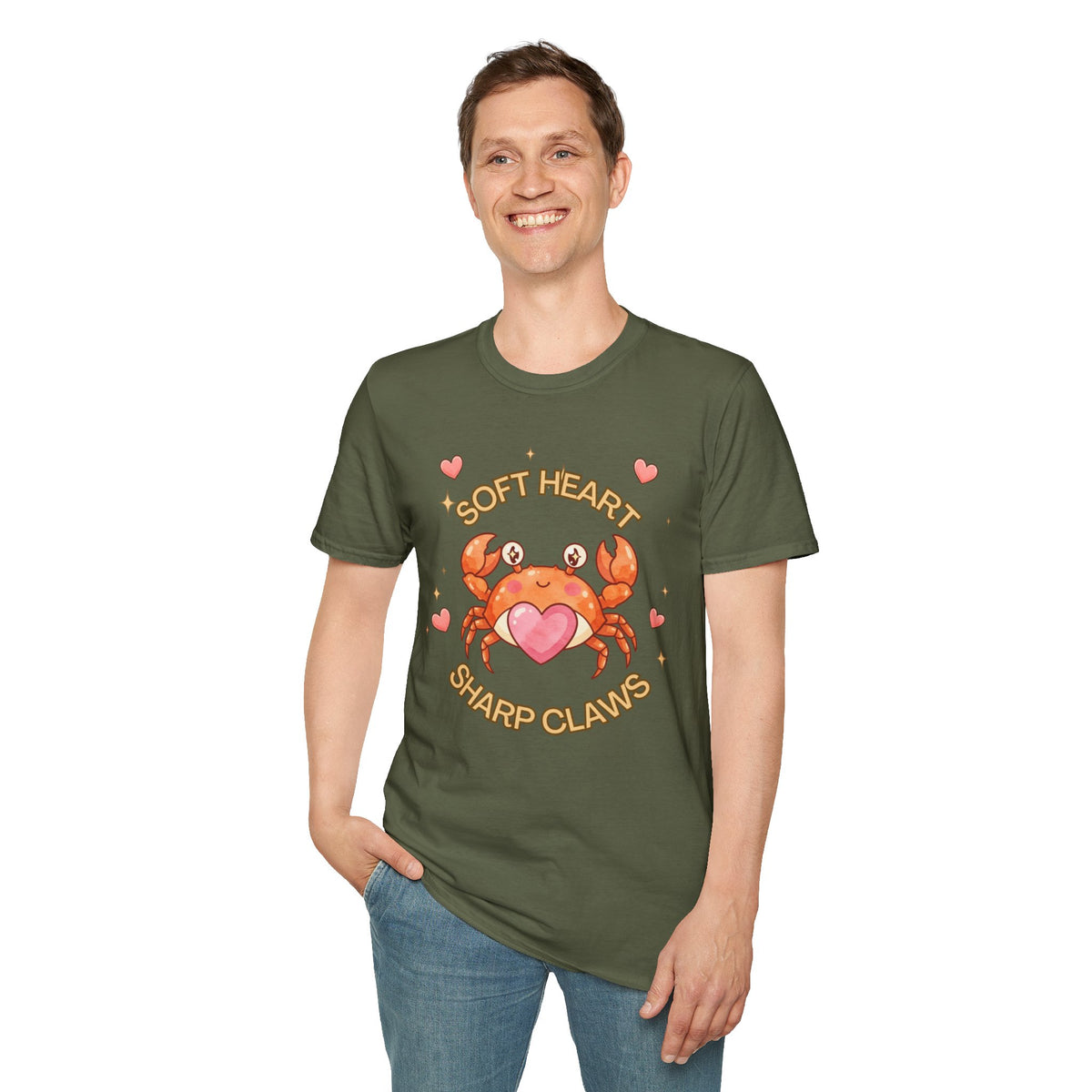 Soft Heart Sharp Claws Cute Crab T-Shirt, Ocean Graphic