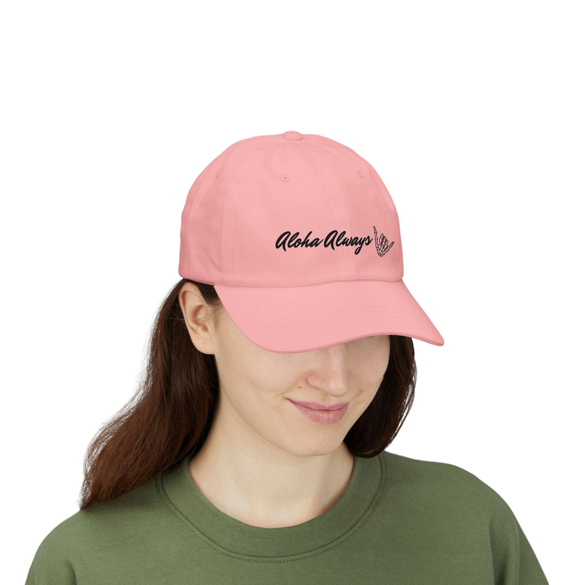 Aloha Always Dad Cap — Hawaiian Skeleton Shaka Hat