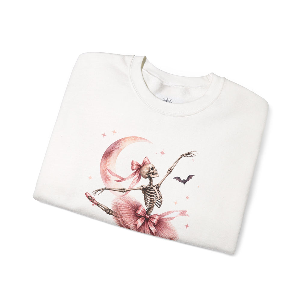 Skeleton Ballerina Ballet Dancer Sweatshirt | Halloween Pumpkin Moon