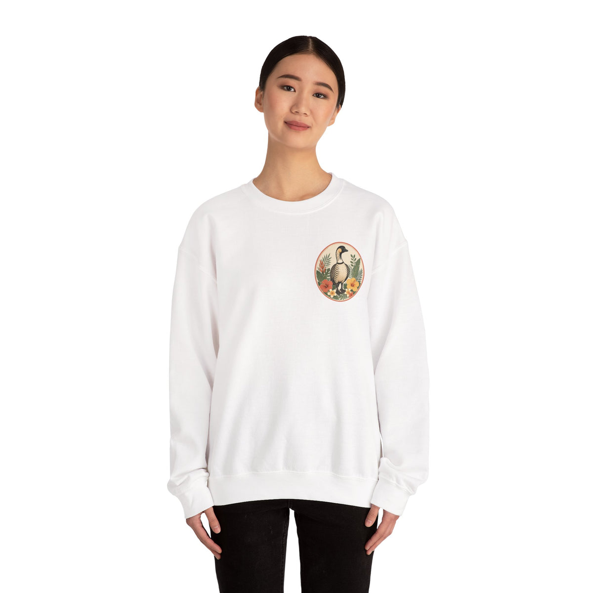 Vintage Goose Floral Crewneck – “Chaos Persists” Design