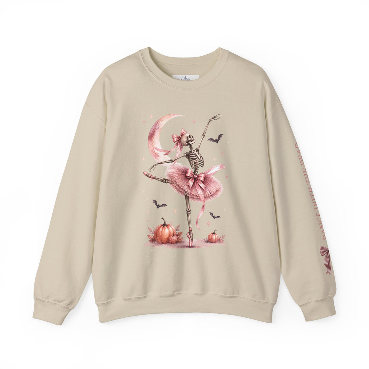 Skeleton Ballerina Ballet Dancer Sweatshirt | Halloween Pumpkin Moon