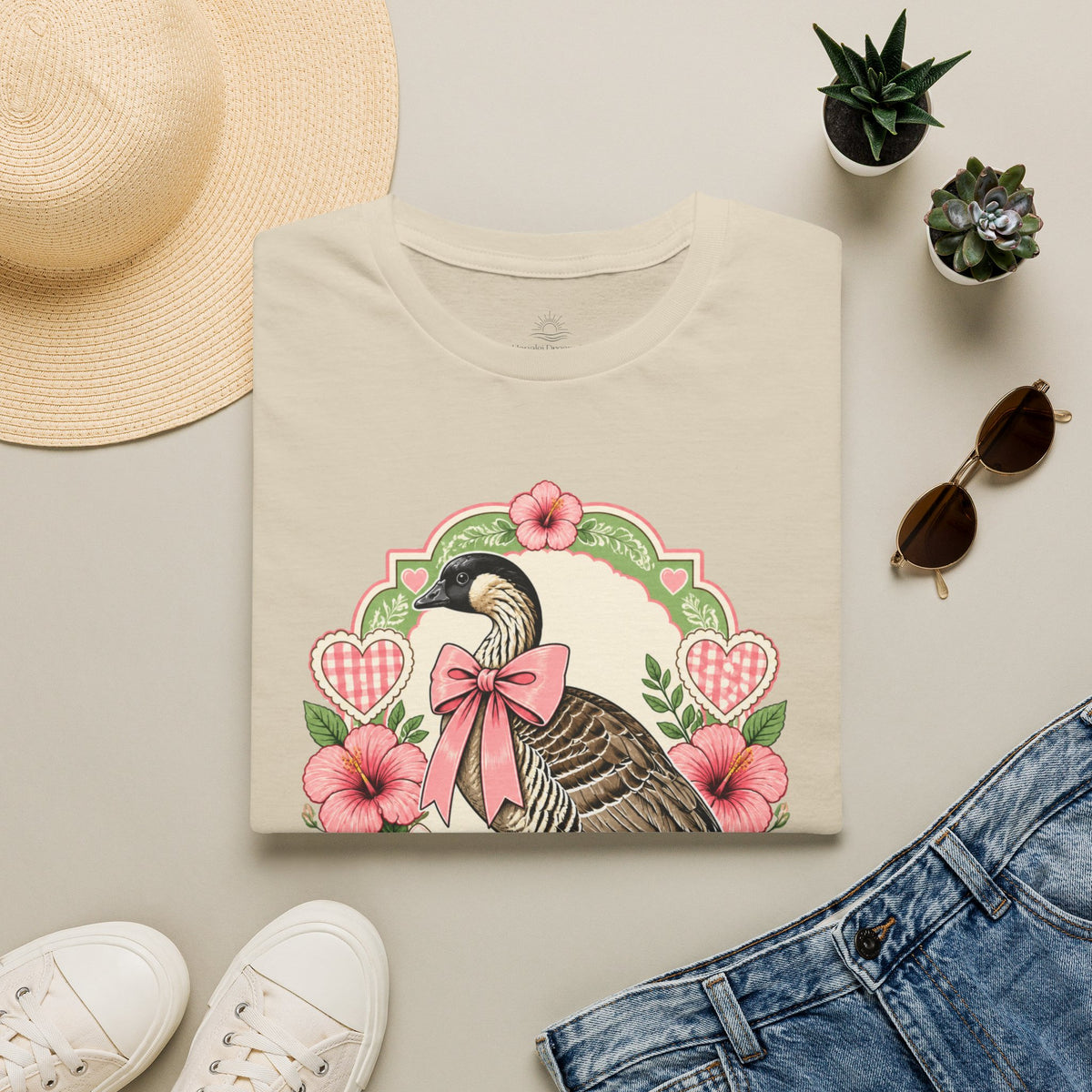 Silly Nēnē Club T-Shirt — Retro Hawaiian Goose Floral