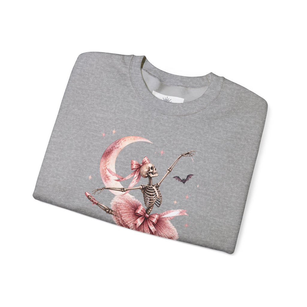 Skeleton Ballerina Ballet Dancer Sweatshirt | Halloween Pumpkin Moon