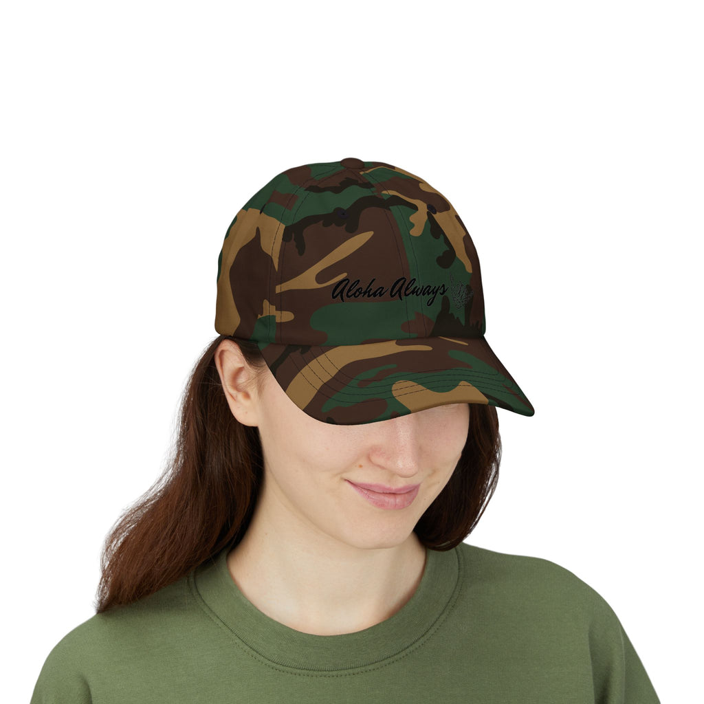 Aloha Always Dad Cap — Hawaiian Skeleton Shaka Hat
