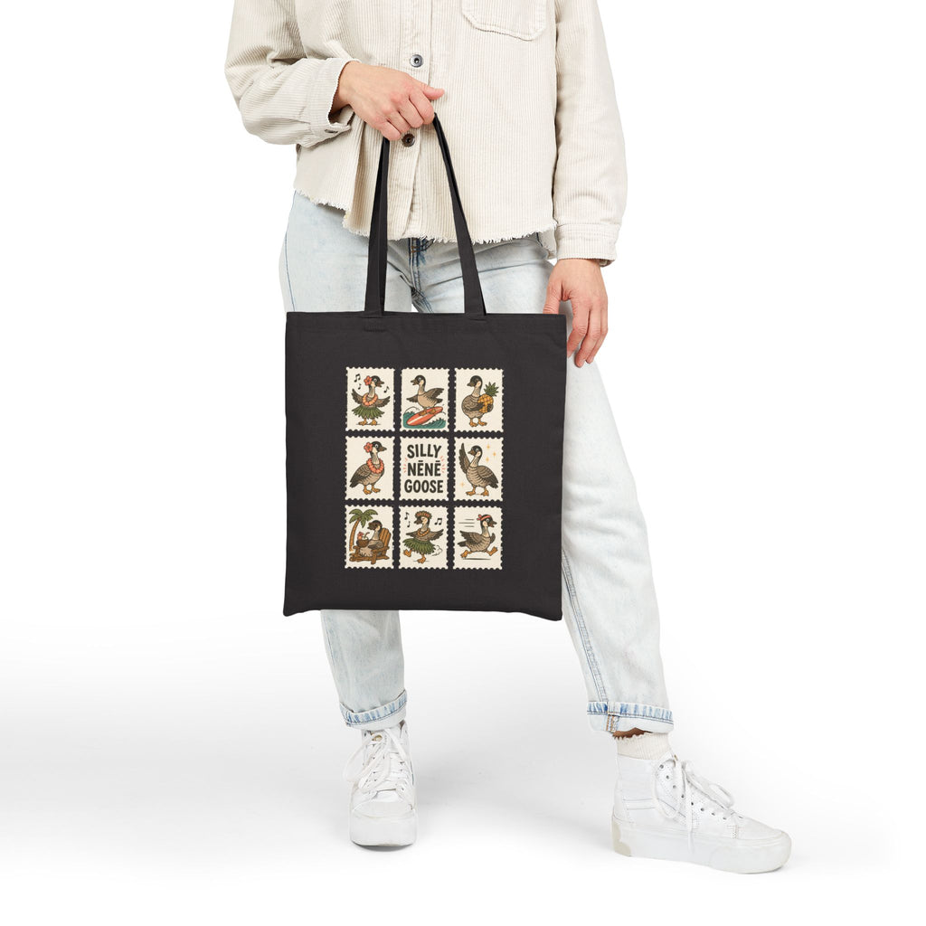 Silly Nēnē Goose Stamp Canvas Tote – Vintage Hawaiian