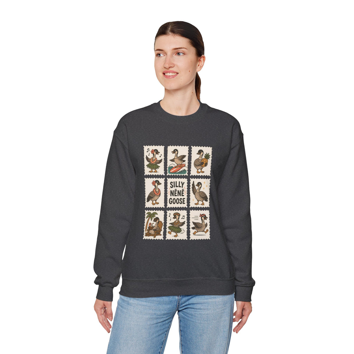 Silly Nēnē Goose Stamp Crewneck – Vintage Hawaiian