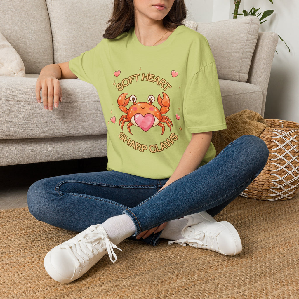 Soft Heart Sharp Claws Cute Crab T-Shirt, Ocean Graphic