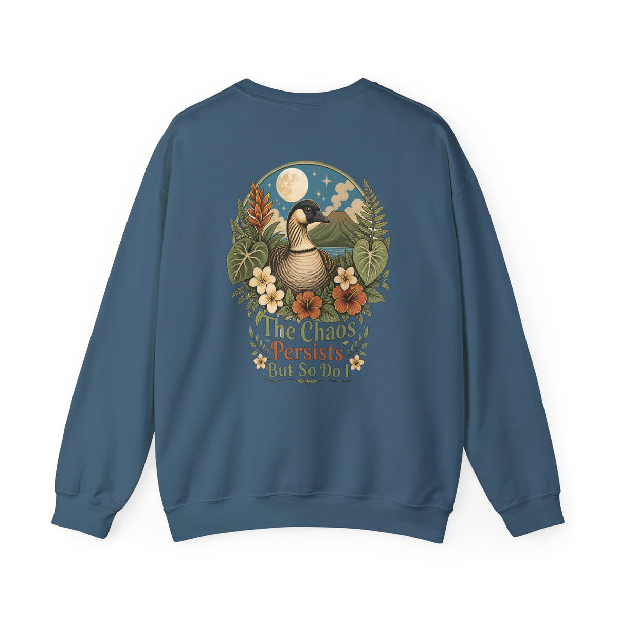 Vintage Goose Floral Crewneck – “Chaos Persists” Design