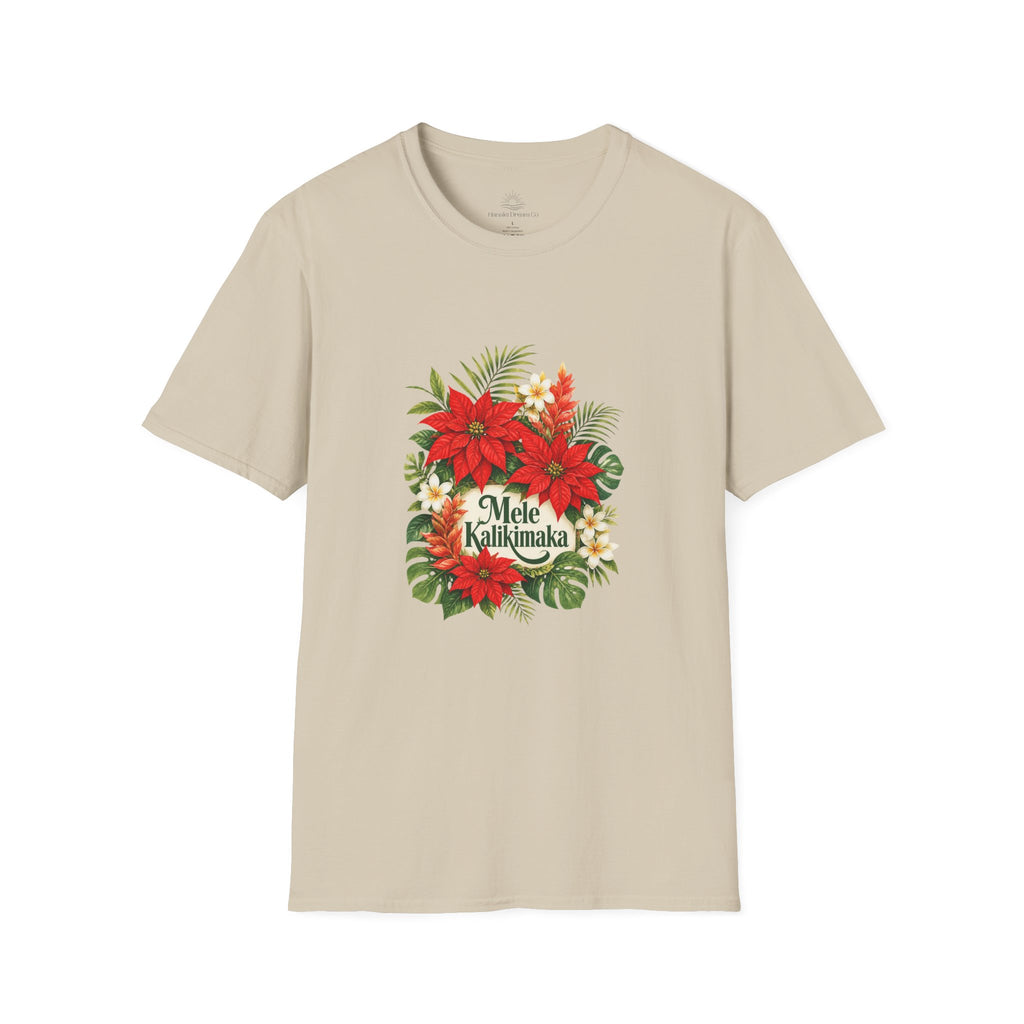 Mele Kalikimaka Poinsettia Holiday T-Shirt