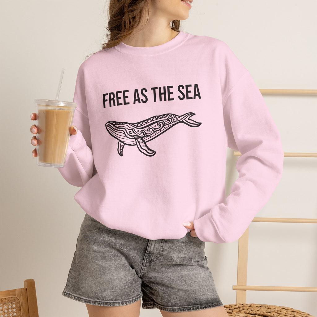 Free As The Sea Whale Sweatshirt – Tribal Ocean Design