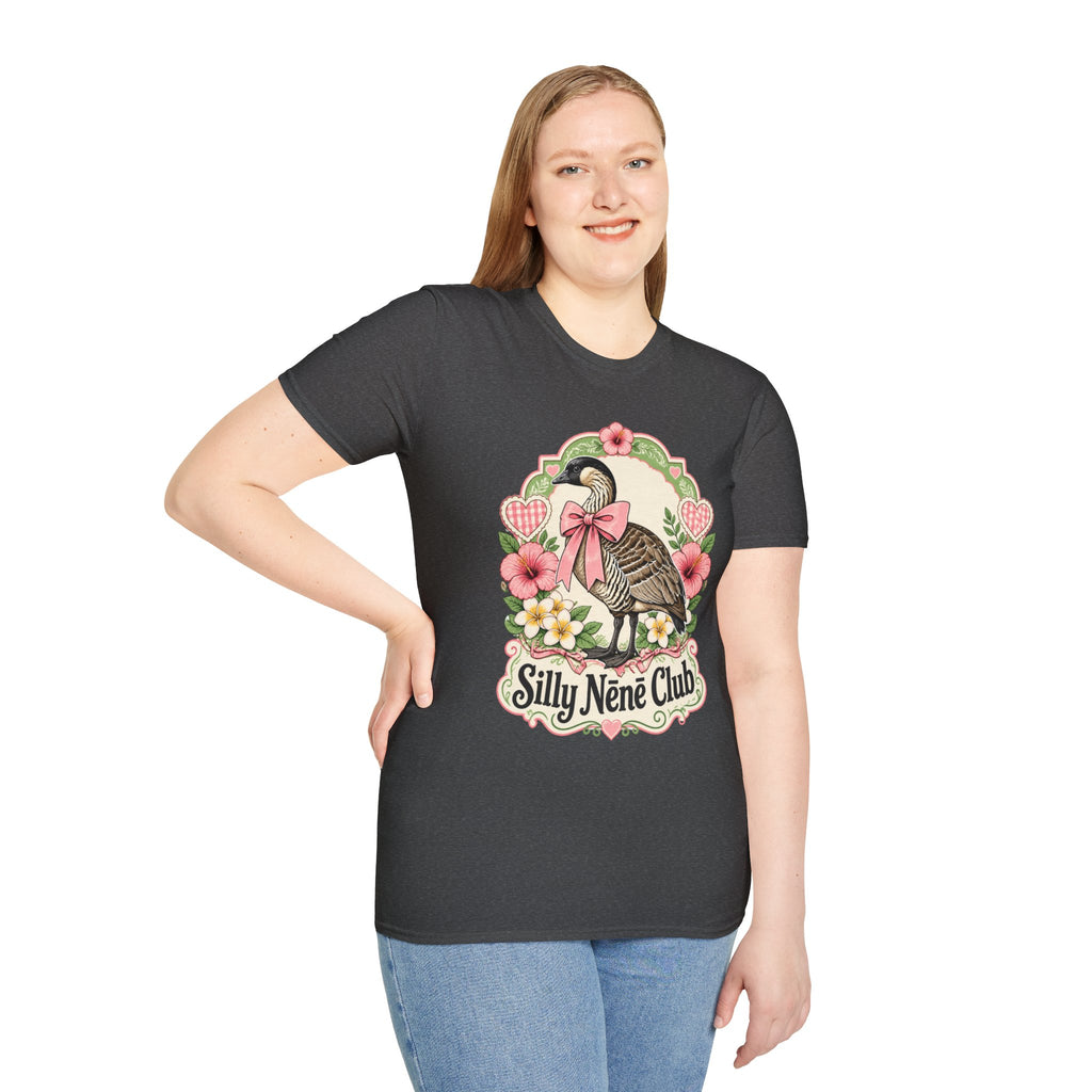 Silly Nēnē Club T-Shirt — Retro Hawaiian Goose Floral