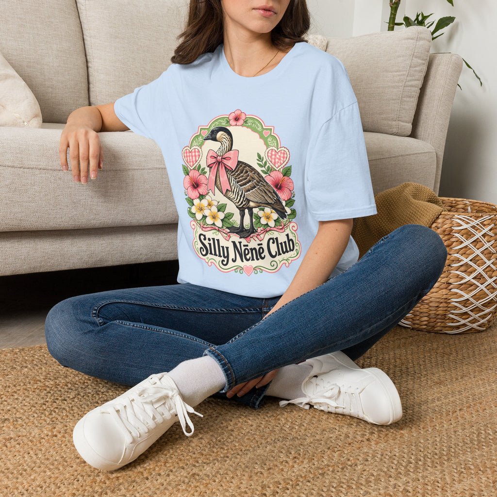 Silly Nēnē Club T-Shirt — Retro Hawaiian Goose Floral