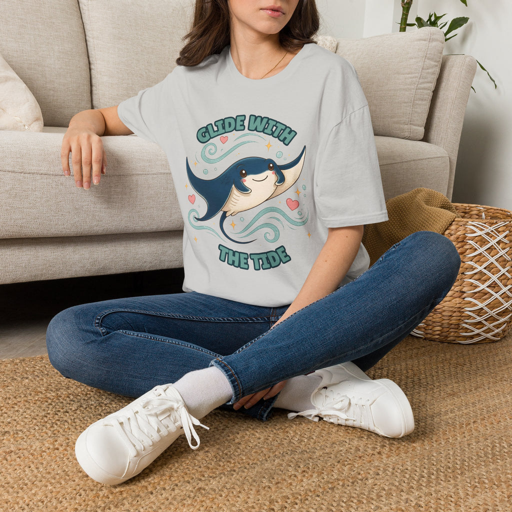 Manta Ray T-Shirt, Glide With the Tide Ocean Graphic