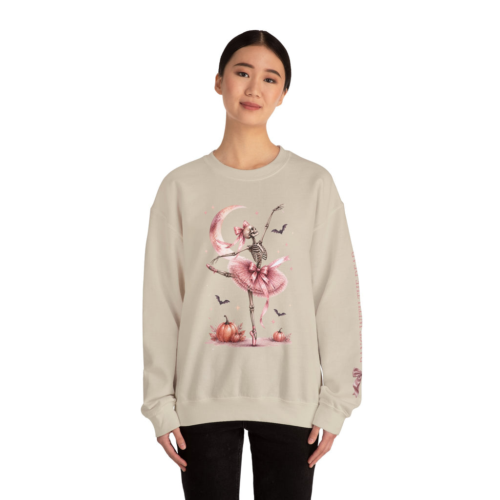 Skeleton Ballerina Ballet Dancer Sweatshirt | Halloween Pumpkin Moon