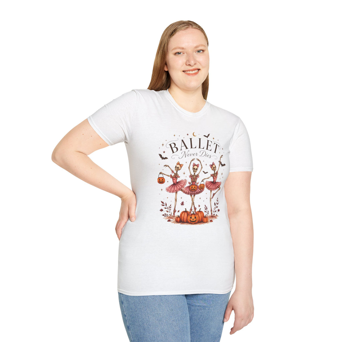 Ballet Never Dies T-Shirt | Halloween Skeleton Ballerina