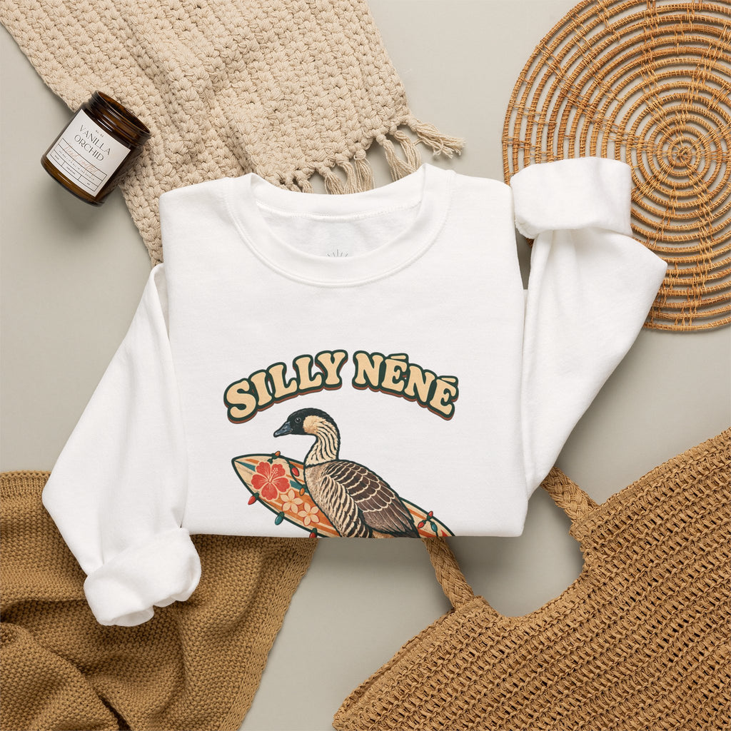 Silly Nēnē Surf Club Christmas Crewneck Sweatshirt – Hawaiian Goose Holiday Sweatshirt