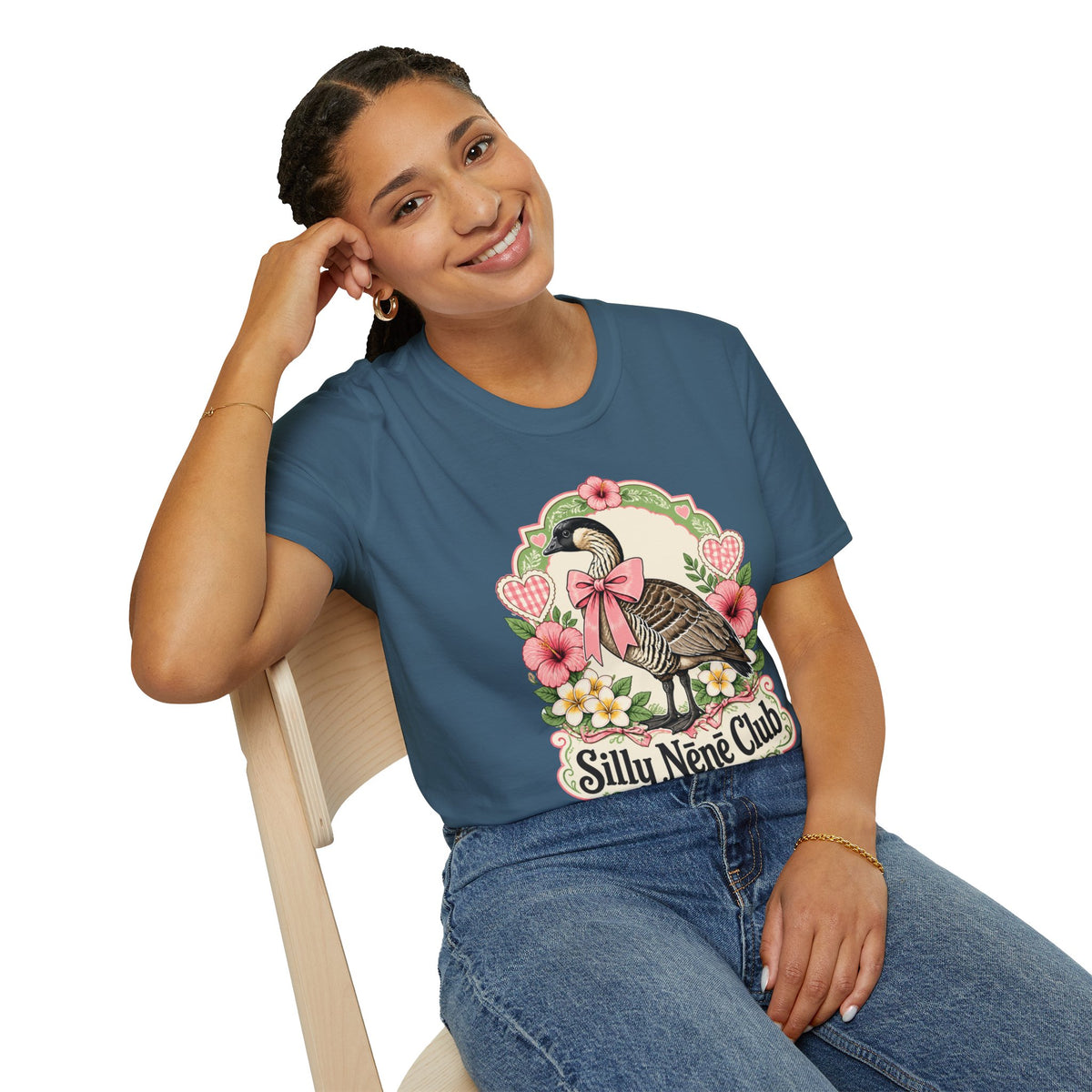Silly Nēnē Club T-Shirt — Retro Hawaiian Goose Floral