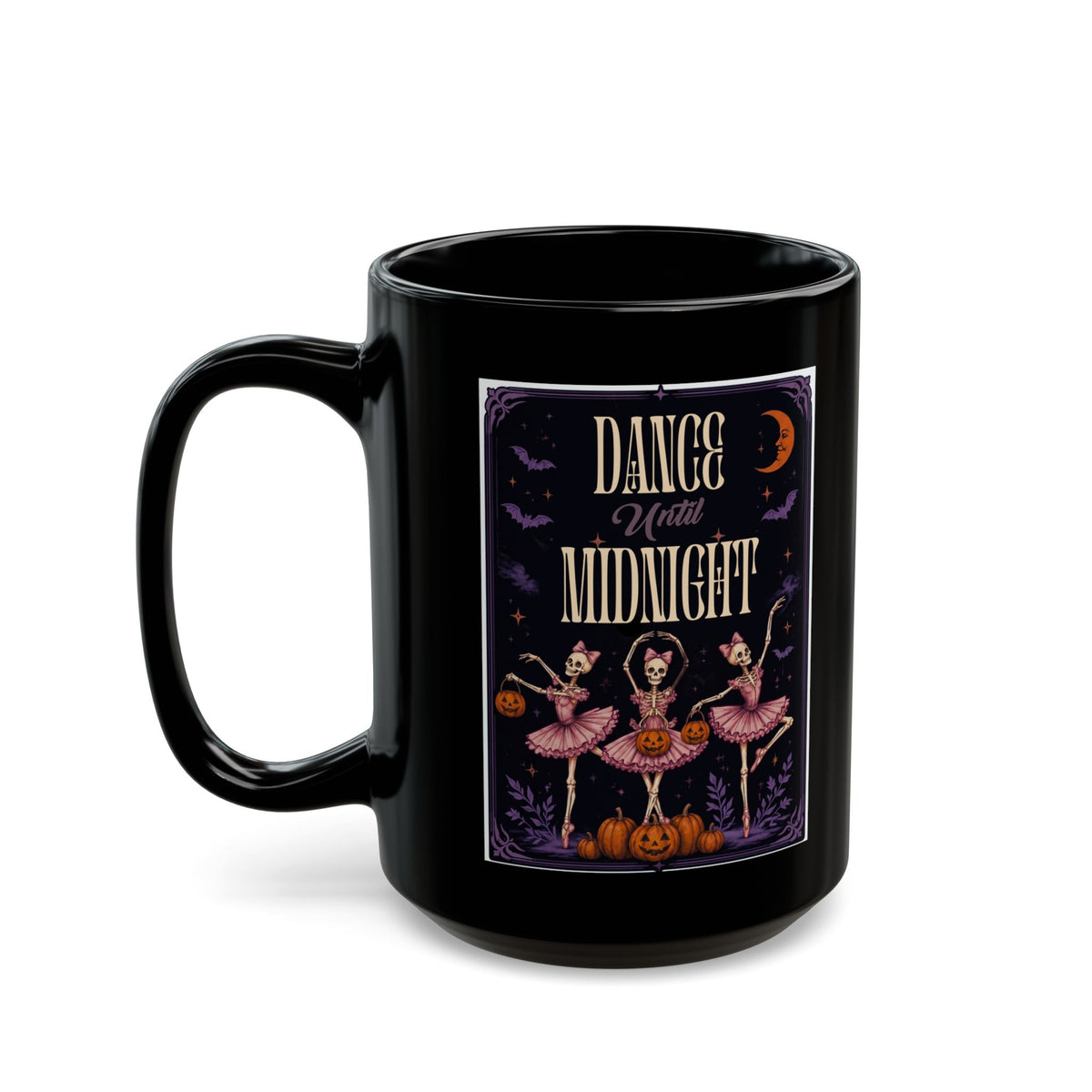 Dance Until Midnight Halloween Mug – Ballerina Skeletons
