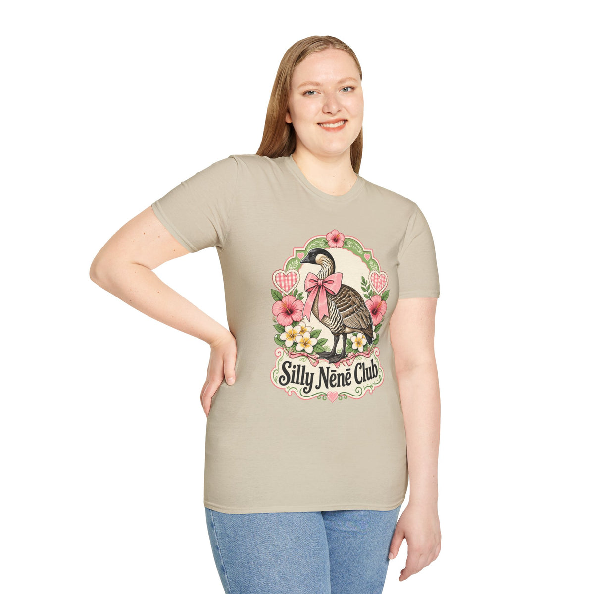 Silly Nēnē Club T-Shirt — Retro Hawaiian Goose Floral