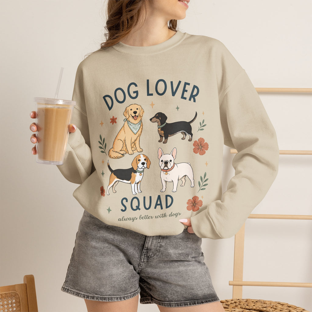 Dog Lover Squad Crewneck Sweatshirt – Cute Dogs Floral