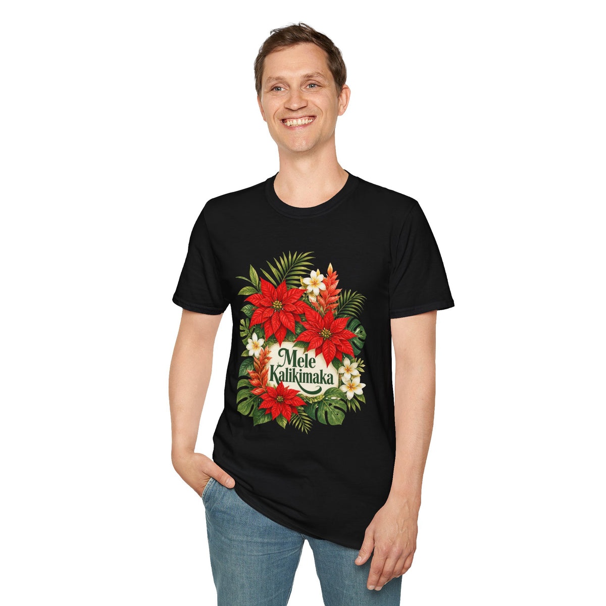 Mele Kalikimaka Poinsettia Holiday T-Shirt