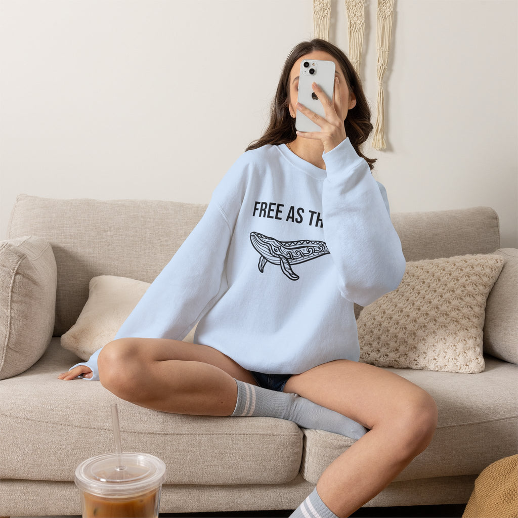 Free As The Sea Whale Sweatshirt – Tribal Ocean Design