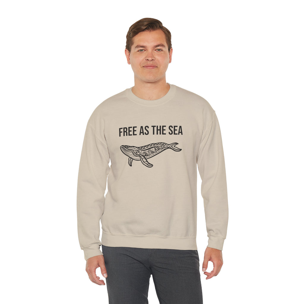 Free As The Sea Whale Sweatshirt – Tribal Ocean Design