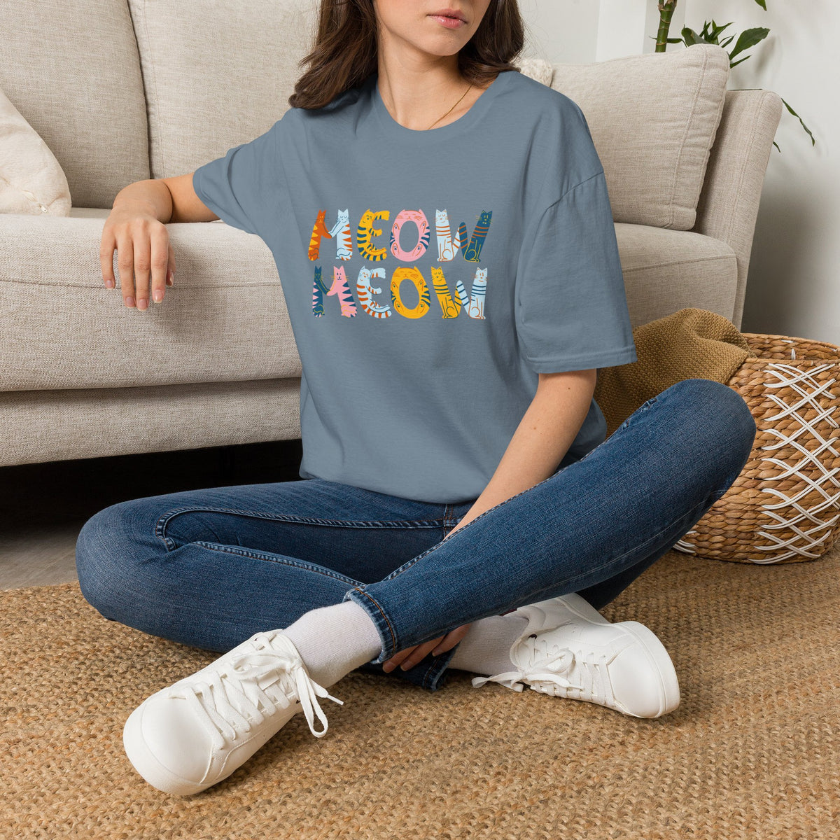 Meow Meow T-Shirt – Cute Cartoon Cats Graphic Tee