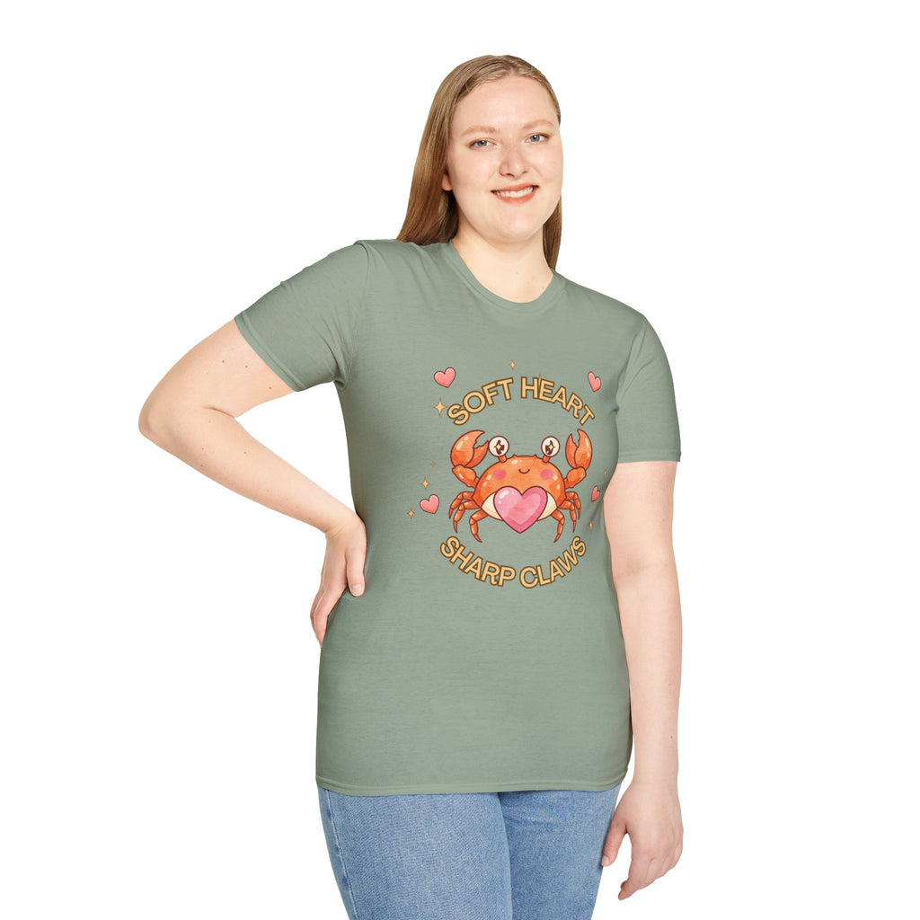 Soft Heart Sharp Claws Cute Crab T-Shirt, Ocean Graphic