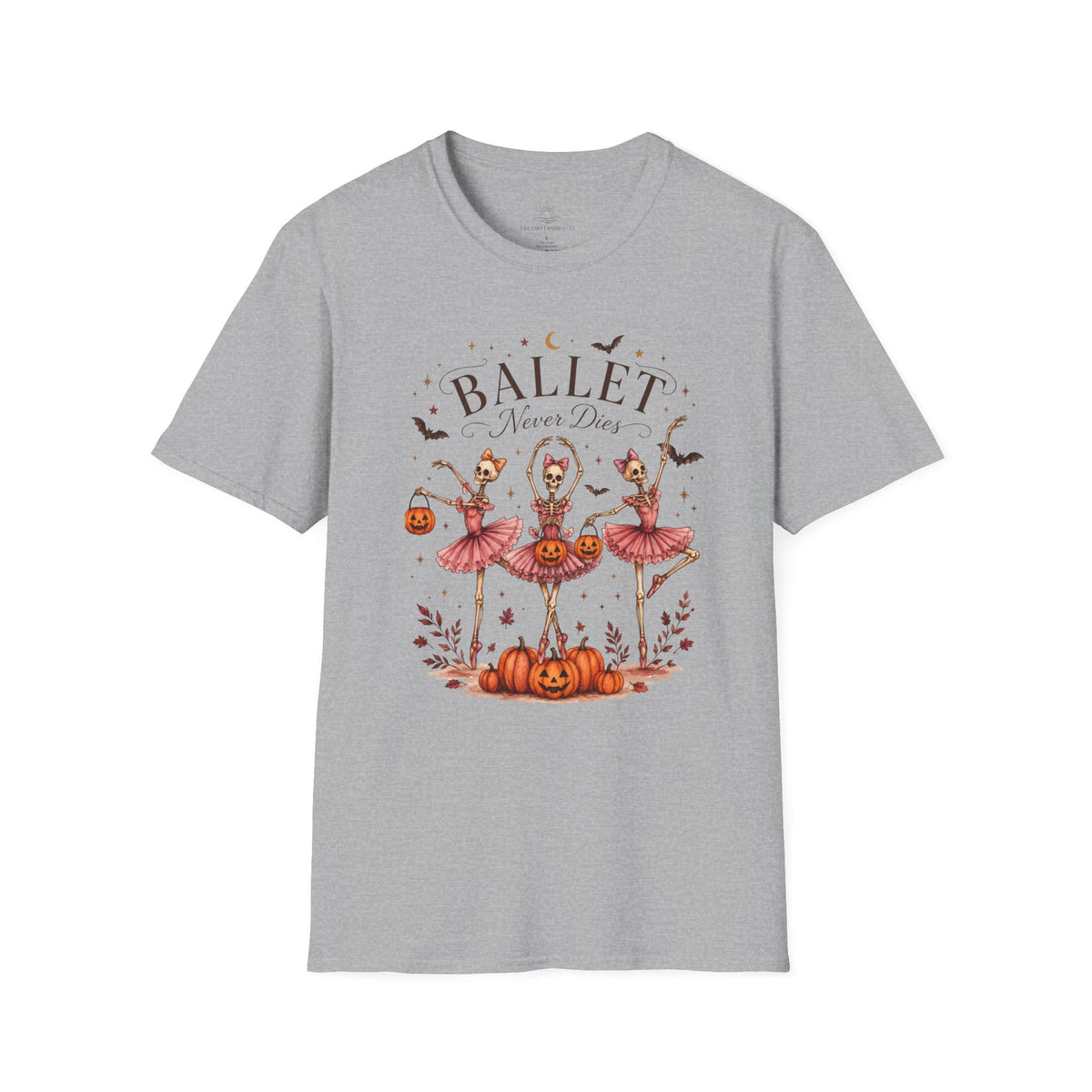 Ballet Never Dies T-Shirt | Halloween Skeleton Ballerina