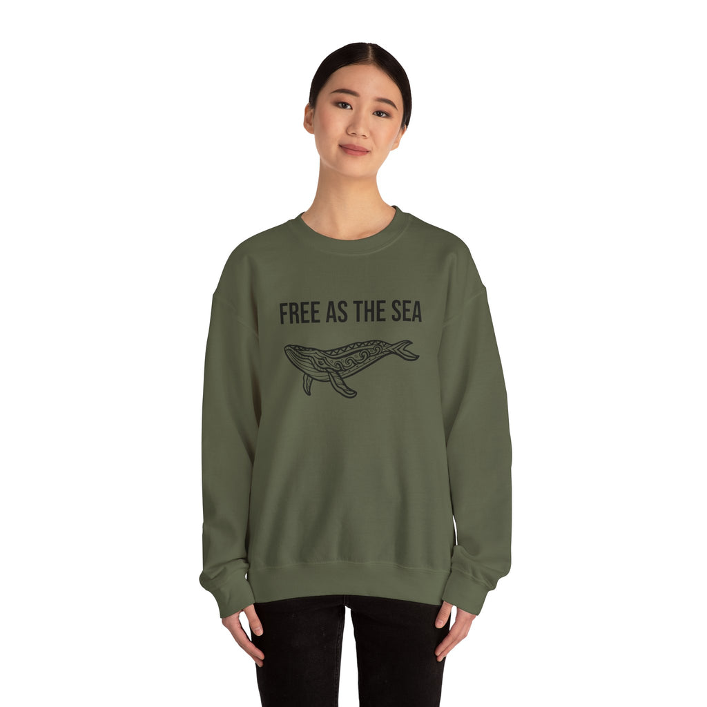 Free As The Sea Whale Sweatshirt – Tribal Ocean Design