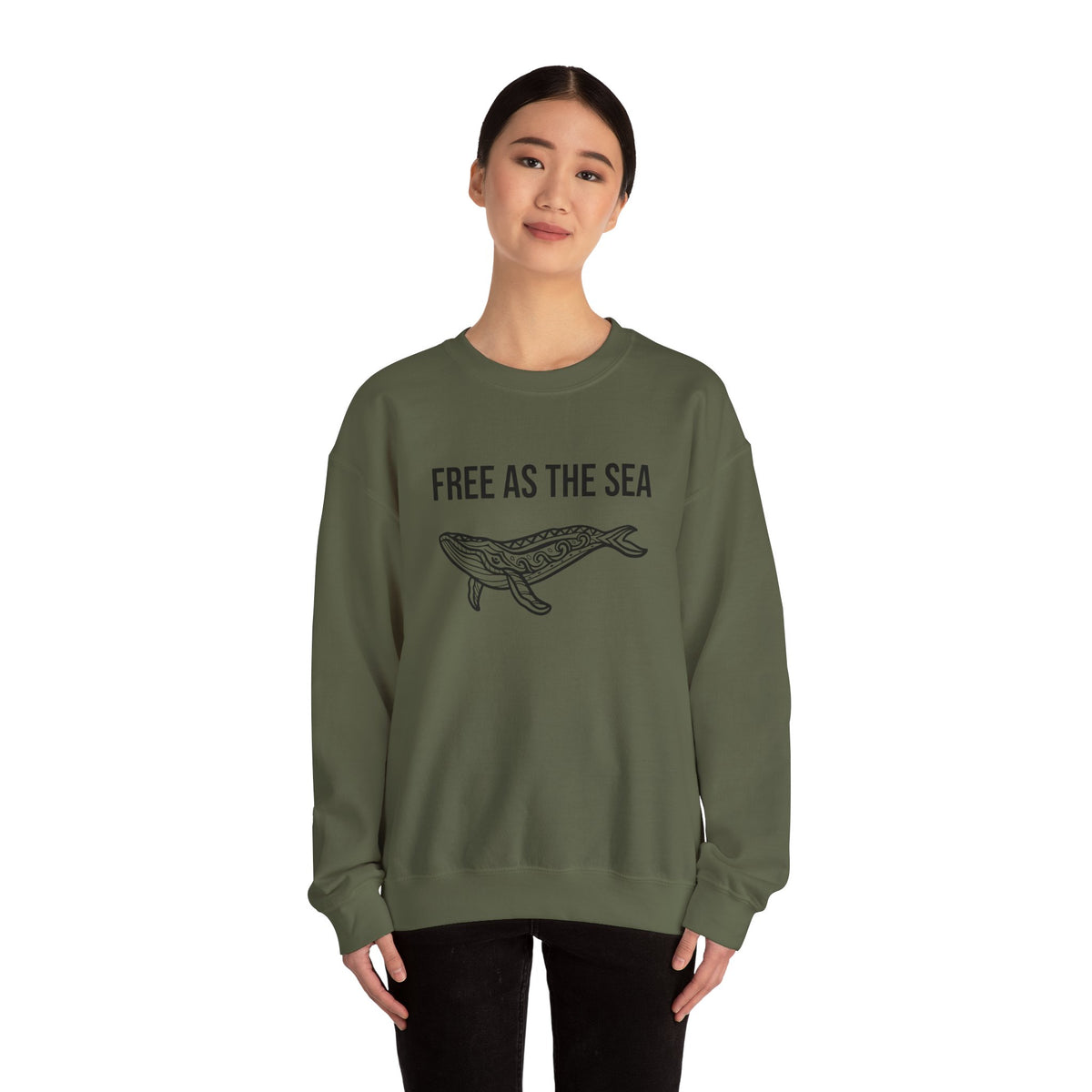 Free As The Sea Whale Sweatshirt – Tribal Ocean Design