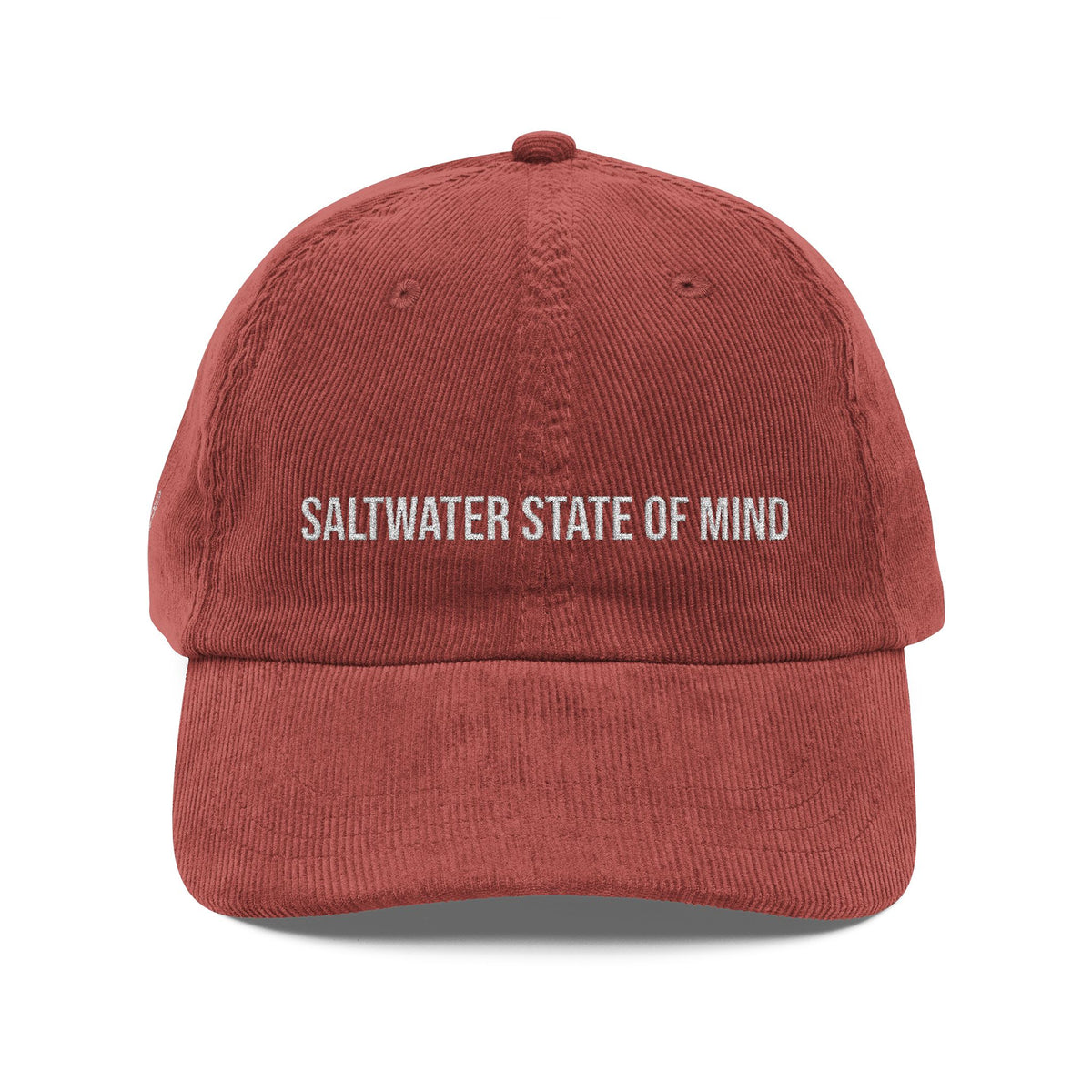 Saltwater State of Mind Corduroy Cap — Embroidered Vintage Beach Hat