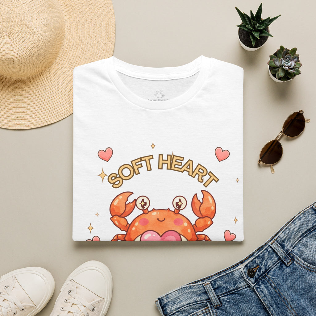 Soft Heart Sharp Claws Cute Crab T-Shirt, Ocean Graphic