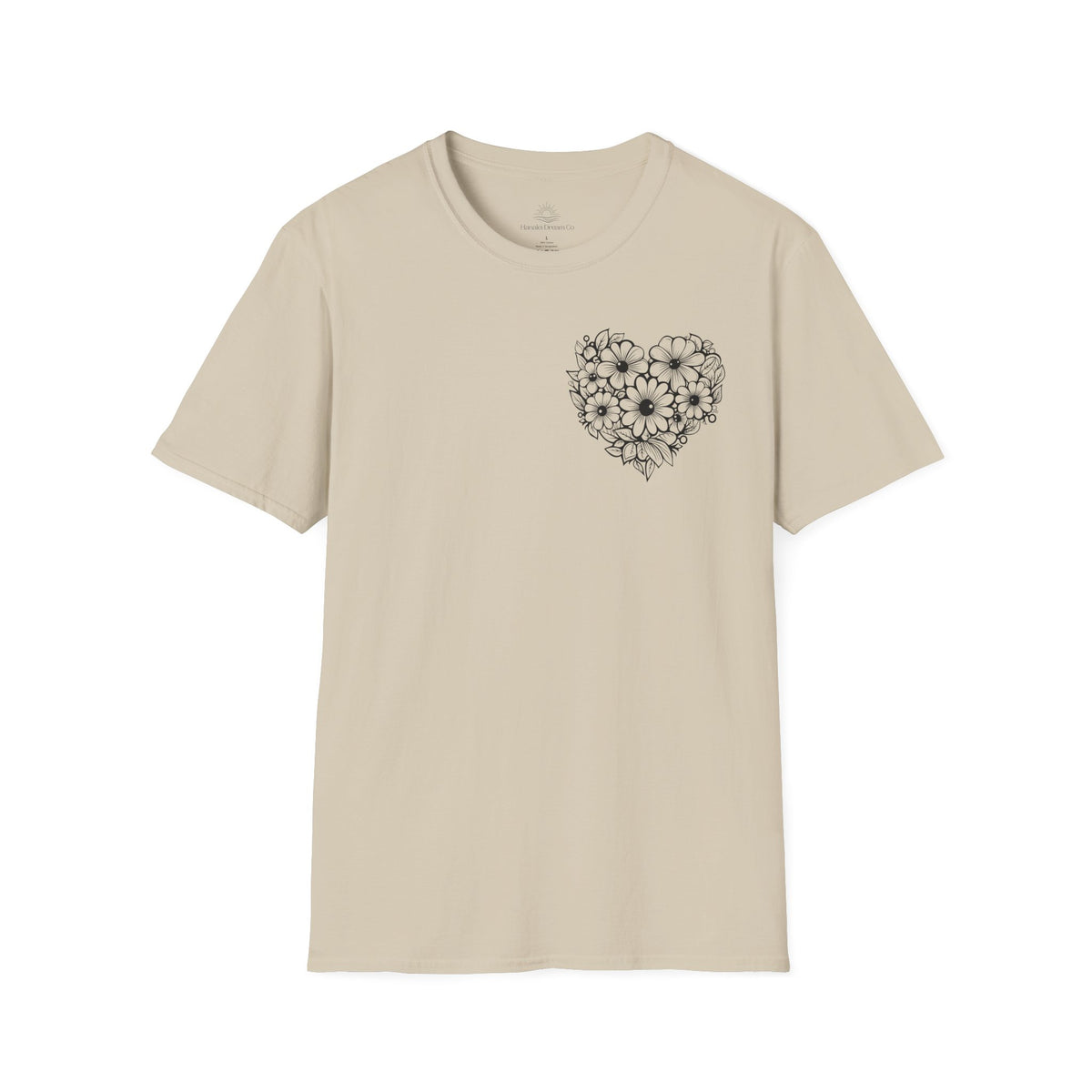 Bloom Kindly Floral Heart T-Shirt – Daisy Line Art