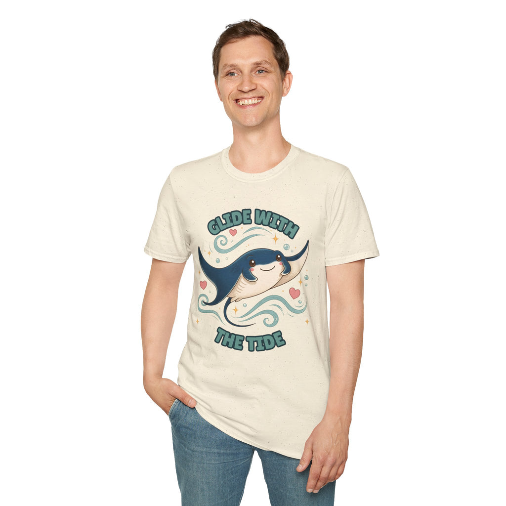 Manta Ray T-Shirt, Glide With the Tide Ocean Graphic