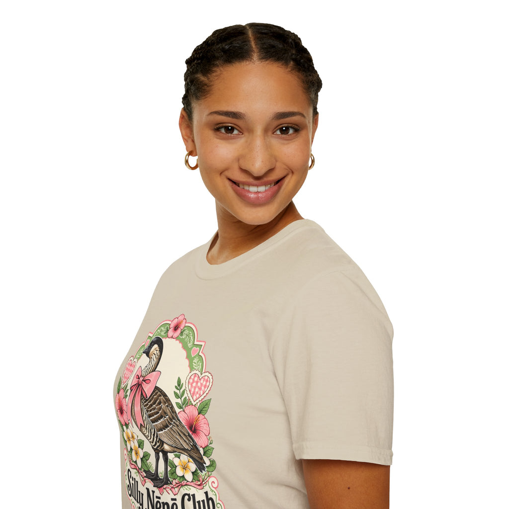 Silly Nēnē Club T-Shirt — Retro Hawaiian Goose Floral