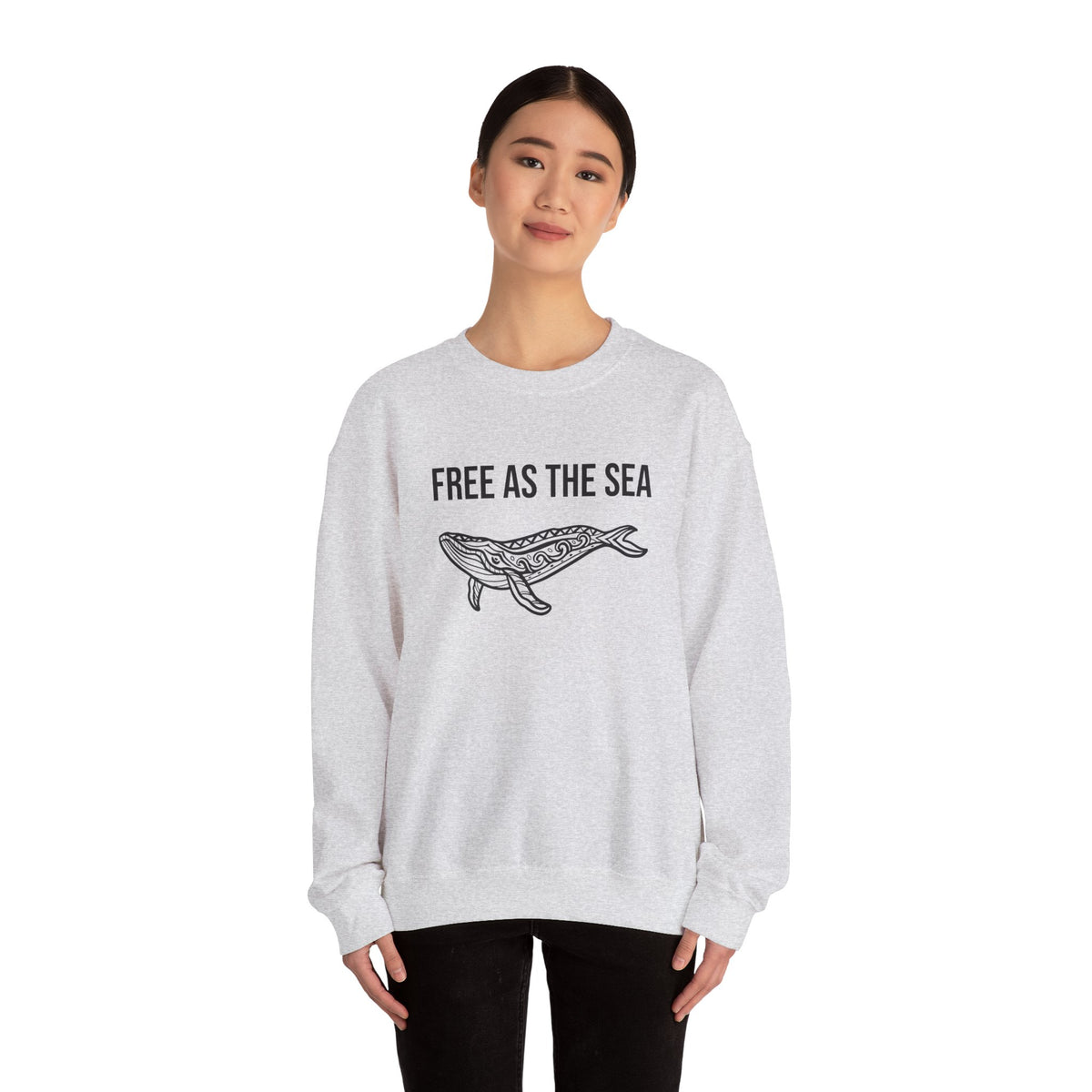 Free As The Sea Whale Sweatshirt – Tribal Ocean Design