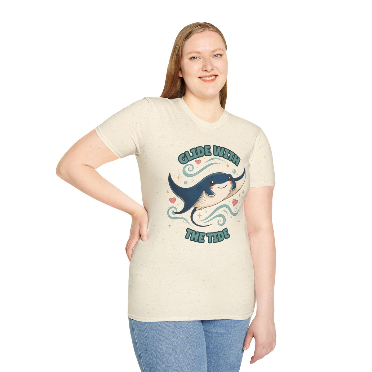 Manta Ray T-Shirt, Glide With the Tide Ocean Graphic