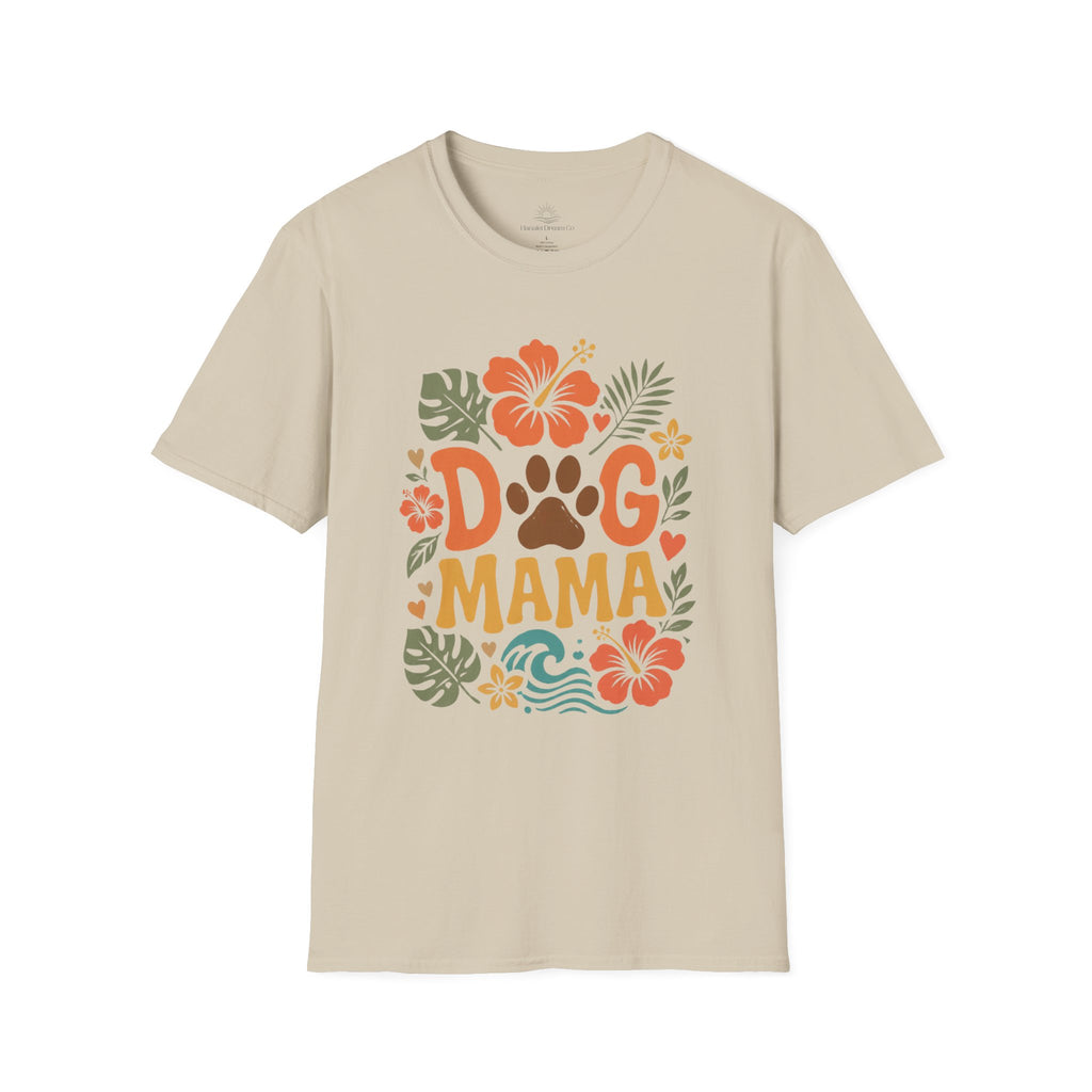 “DOG MAMA” Floral Paw Print Tropical Tee