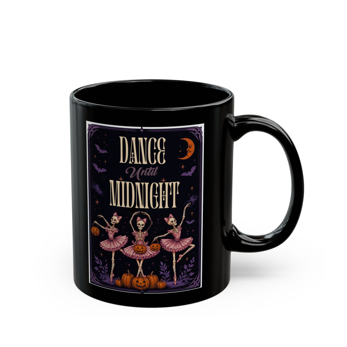 Dance Until Midnight Halloween Mug – Ballerina Skeletons