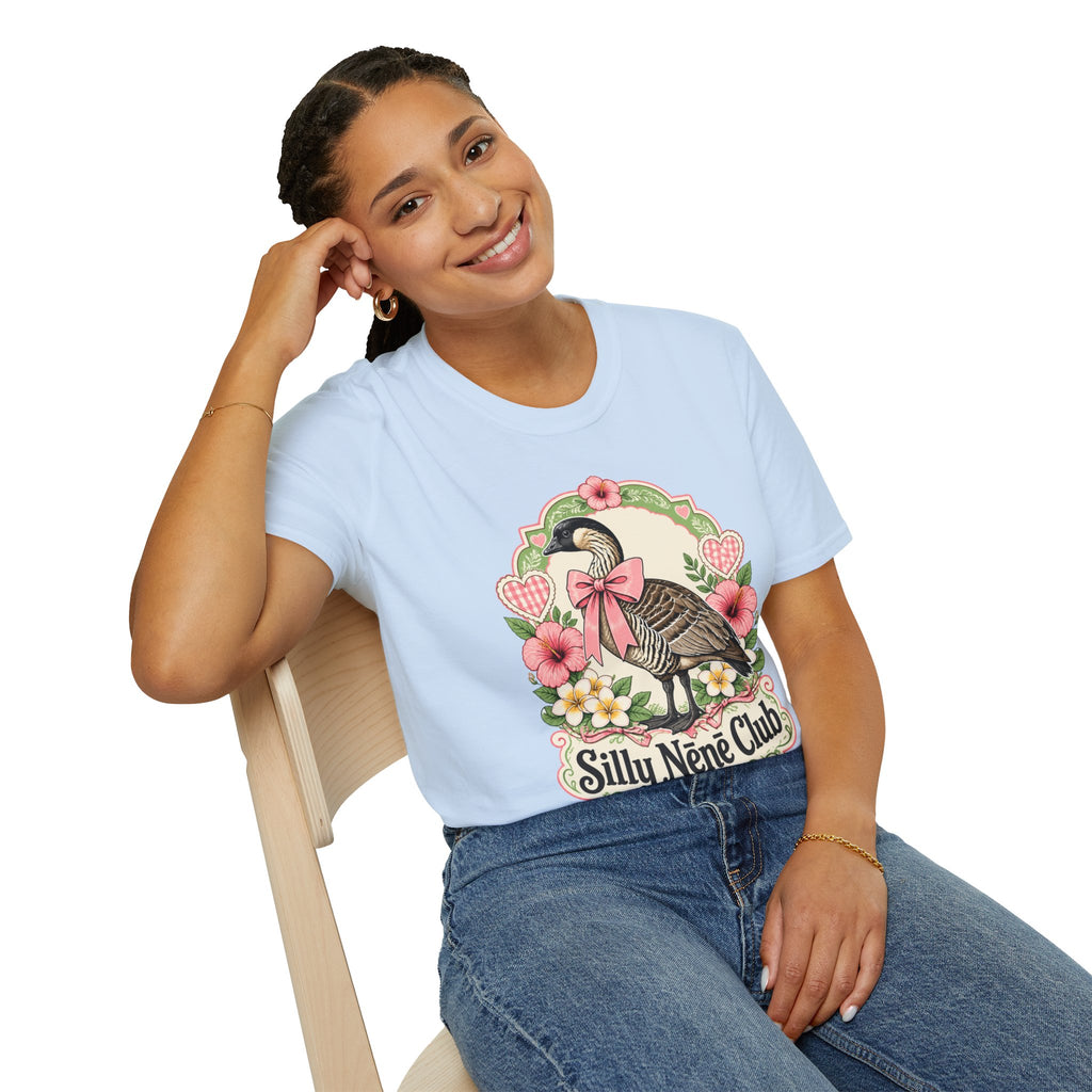 Silly Nēnē Club T-Shirt — Retro Hawaiian Goose Floral