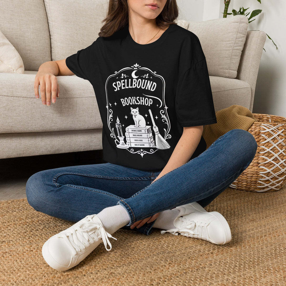 Spellbound Bookshop T-Shirt — Witchy Cat Vintage Bookstore