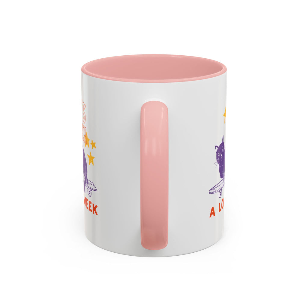 “It’s Been a Long Week” Cat on Skateboard Coffee Mug